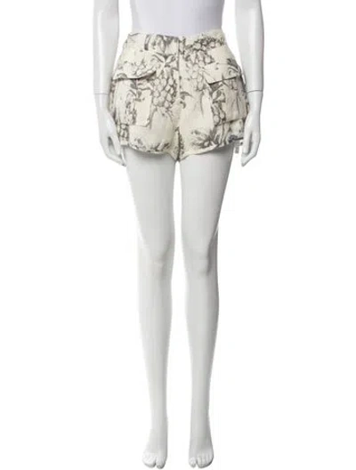 Pre-owned Zimmermann Linen Mini Shorts In Neutral