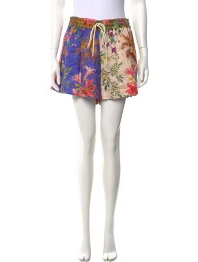 Pre-owned Zimmermann Linen Mini Shorts In Neutral