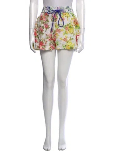 Pre-owned Zimmermann Linen Mini Shorts In Neutral