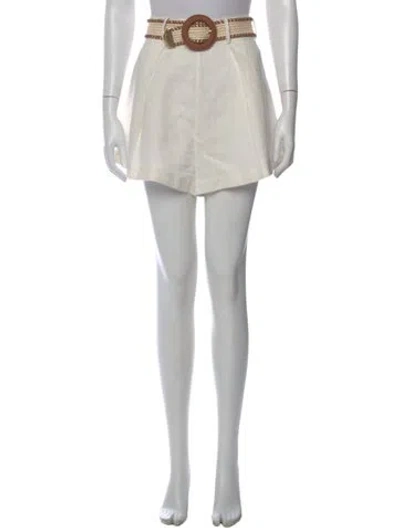 Pre-owned Zimmermann Linen Mini Shorts In Neutral