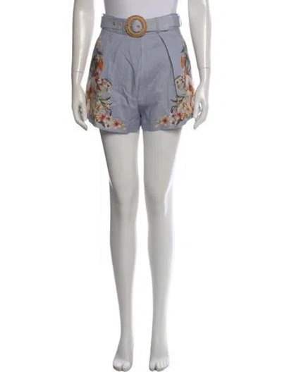 Pre-owned Zimmermann Linen Mini Shorts In Neutral