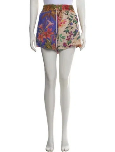 Pre-owned Zimmermann Linen Mini Shorts In Neutral