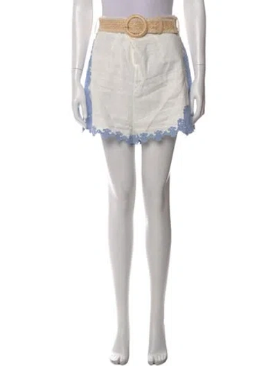 Pre-owned Zimmermann Linen Mini Shorts In Neutral