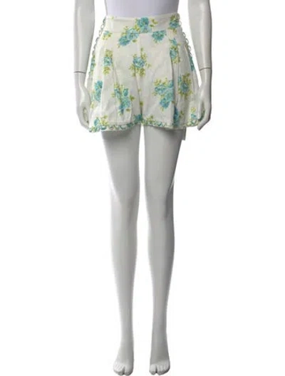 Pre-owned Zimmermann Linen Mini Shorts In Neutral