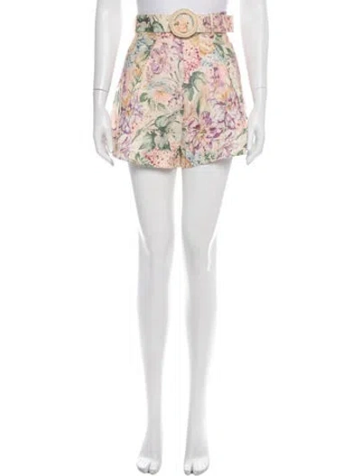 Pre-owned Zimmermann Linen Mini Shorts In Neutral