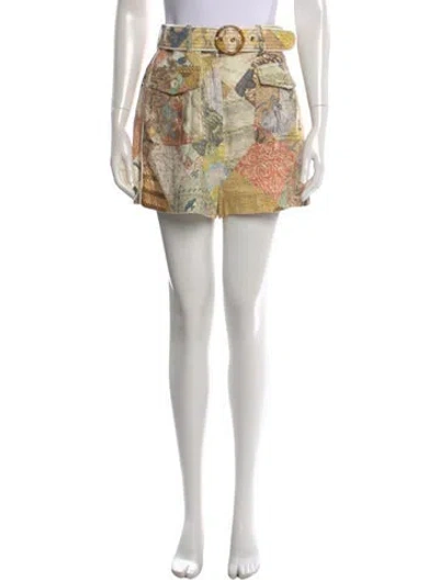 Pre-owned Zimmermann Linen Mini Shorts In Neutral