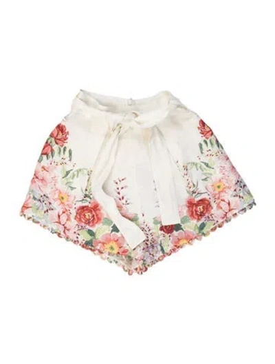 Pre-owned Zimmermann Linen Mini Shorts In Neutral