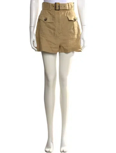 Pre-owned Zimmermann Linen Mini Shorts In Neutral