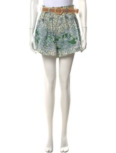 Pre-owned Zimmermann Linen Mini Shorts In Neutral