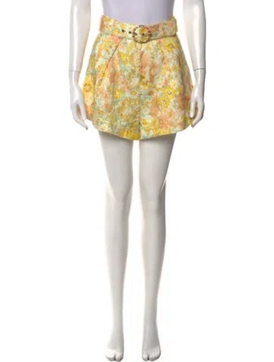 Pre-owned Zimmermann Linen Mini Shorts In Neutral