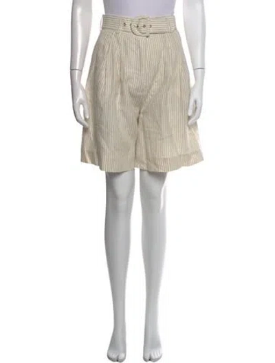 Pre-owned Zimmermann Linen Mini Shorts In Neutral