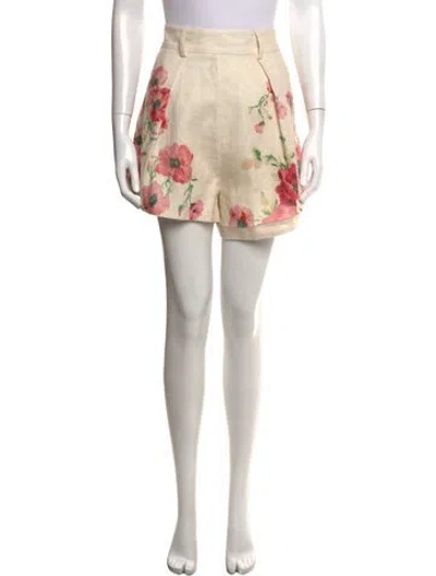 Pre-owned Zimmermann Linen Mini Shorts In Neutral