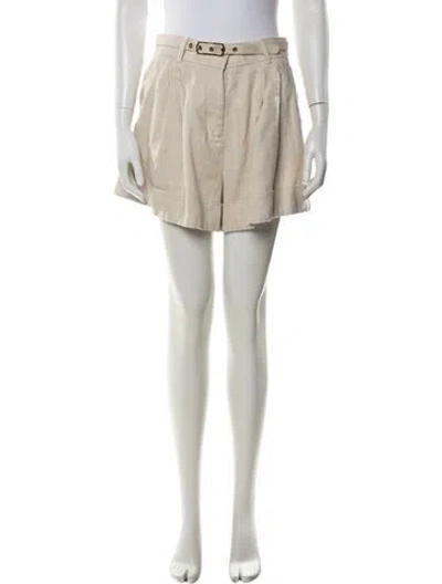 Pre-owned Zimmermann Linen Mini Shorts In Neutral