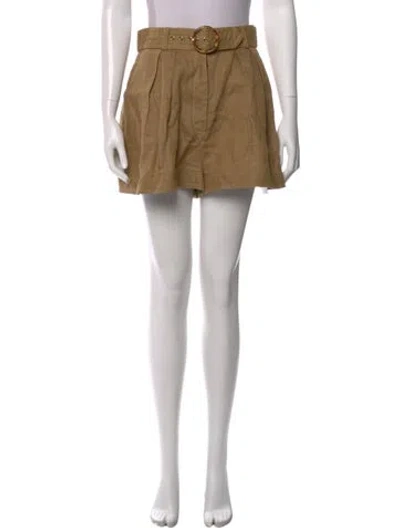 Pre-owned Zimmermann Linen Mini Shorts In Neutral