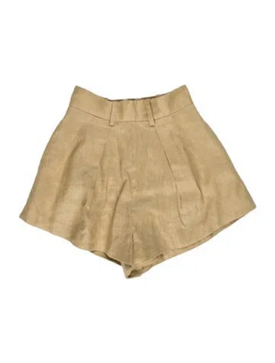 Pre-owned Zimmermann Linen Mini Shorts In Neutral