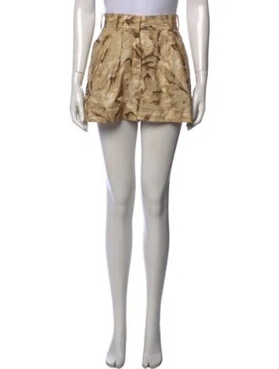 Pre-owned Zimmermann Linen Mini Shorts In Neutrals
