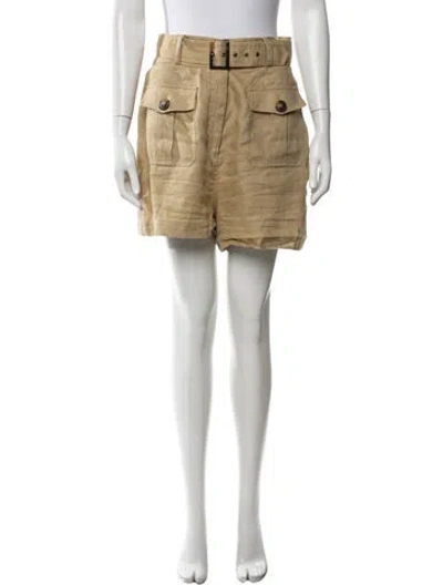 Pre-owned Zimmermann Linen Mini Shorts In Neutrals