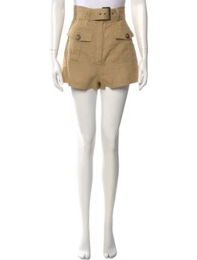 Pre-owned Zimmermann Linen Mini Shorts In Neutrals