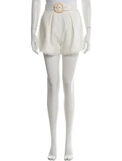 Pre-owned Zimmermann Linen Mini Shorts In Neutrals
