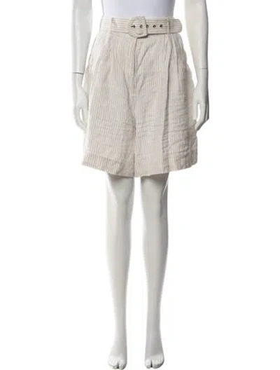 Pre-owned Zimmermann Linen Mini Shorts In Neutrals