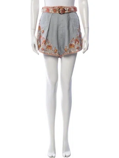 Pre-owned Zimmermann Linen Mini Shorts In Neutrals