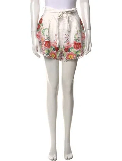 Pre-owned Zimmermann Linen Mini Shorts In Neutrals