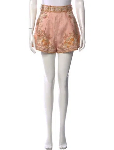 Pre-owned Zimmermann Linen Mini Shorts In Neutrals