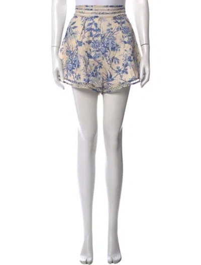 Pre-owned Zimmermann Linen Mini Shorts In Neutrals