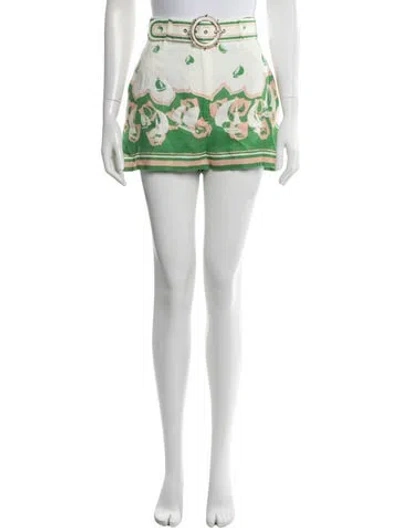 Pre-owned Zimmermann Linen Mini Shorts In Neutrals