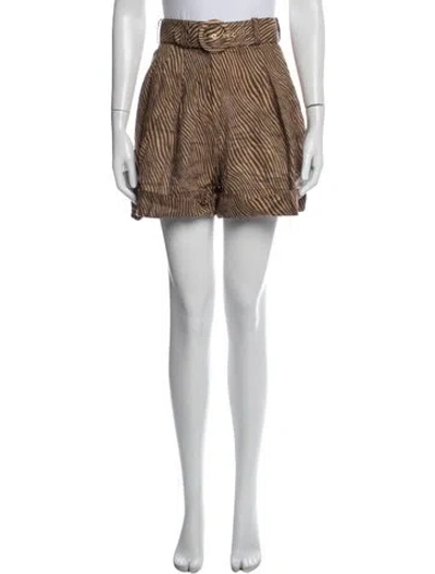 Pre-owned Zimmermann Linen Mini Shorts In Neutrals