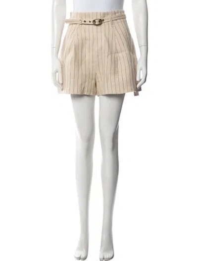 Pre-owned Zimmermann Linen Mini Shorts In Neutrals