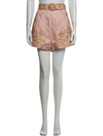 Pre-owned Zimmermann Linen Mini Shorts In Neutrals