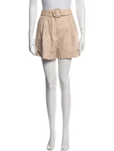 Pre-owned Zimmermann Linen Mini Shorts In Neutrals