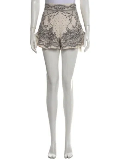 Pre-owned Zimmermann Linen Mini Shorts In Neutrals