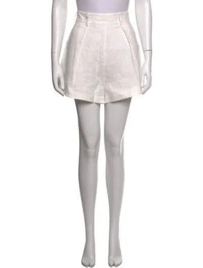 Pre-owned Zimmermann Linen Mini Shorts In Neutrals