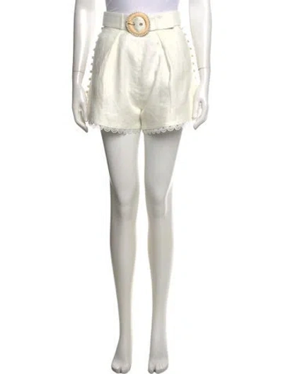 Pre-owned Zimmermann Linen Mini Shorts In Neutrals