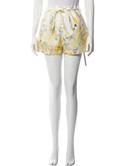 Pre-owned Zimmermann Linen Mini Shorts In Neutrals