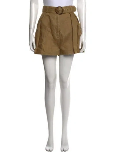 Pre-owned Zimmermann Linen Mini Shorts In Neutrals