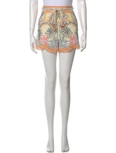 Pre-owned Zimmermann Linen Mini Shorts In Neutrals