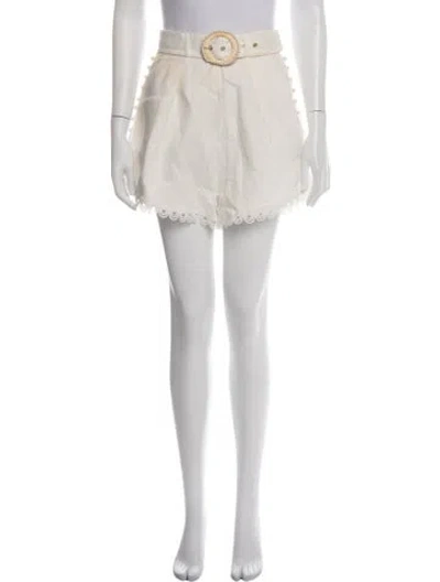 Pre-owned Zimmermann Linen Mini Shorts In Neutrals