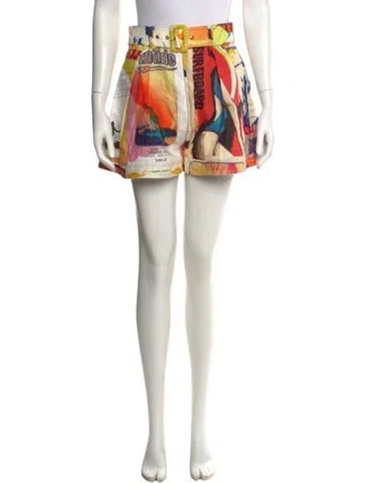 Pre-owned Zimmermann Linen Mini Shorts In Orange