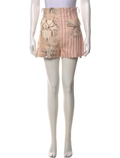 Pre-owned Zimmermann Linen Mini Shorts In Pink