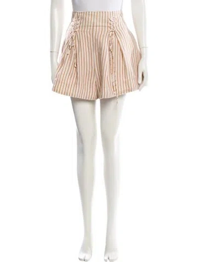 Pre-owned Zimmermann Linen Mini Shorts In Pink