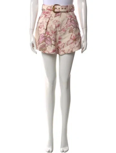 Pre-owned Zimmermann Linen Mini Shorts In Pink