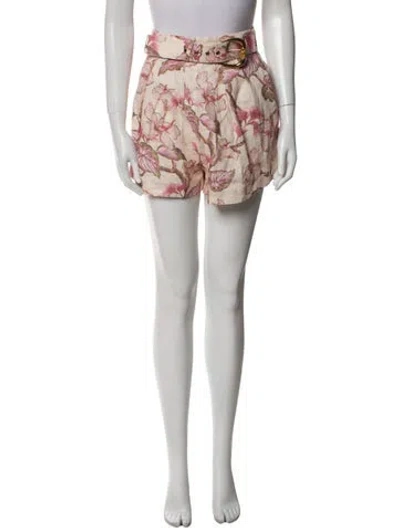Pre-owned Zimmermann Linen Mini Shorts In Pink