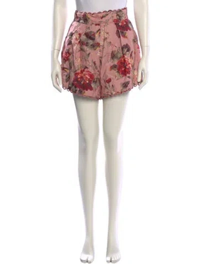 Pre-owned Zimmermann Linen Mini Shorts In Pink