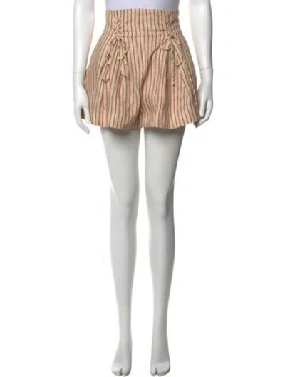 Pre-owned Zimmermann Linen Mini Shorts In Pink