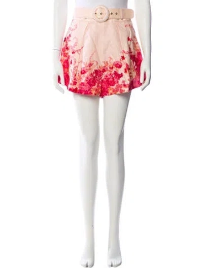 Pre-owned Zimmermann Linen Mini Shorts In Pink