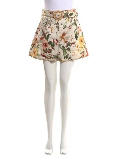 Pre-owned Zimmermann Linen Mini Shorts In Pink