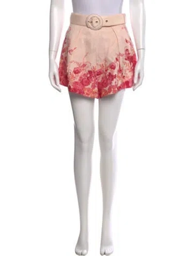 Pre-owned Zimmermann Linen Mini Shorts In Pink
